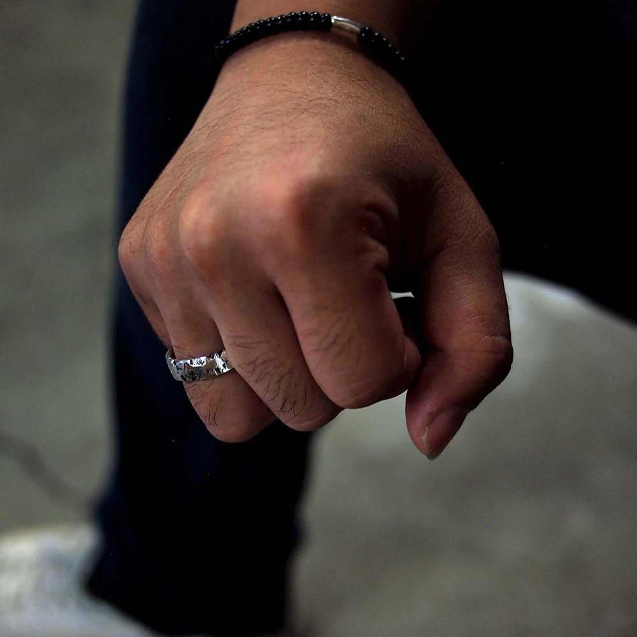 Oxidised silver ring mens discount
