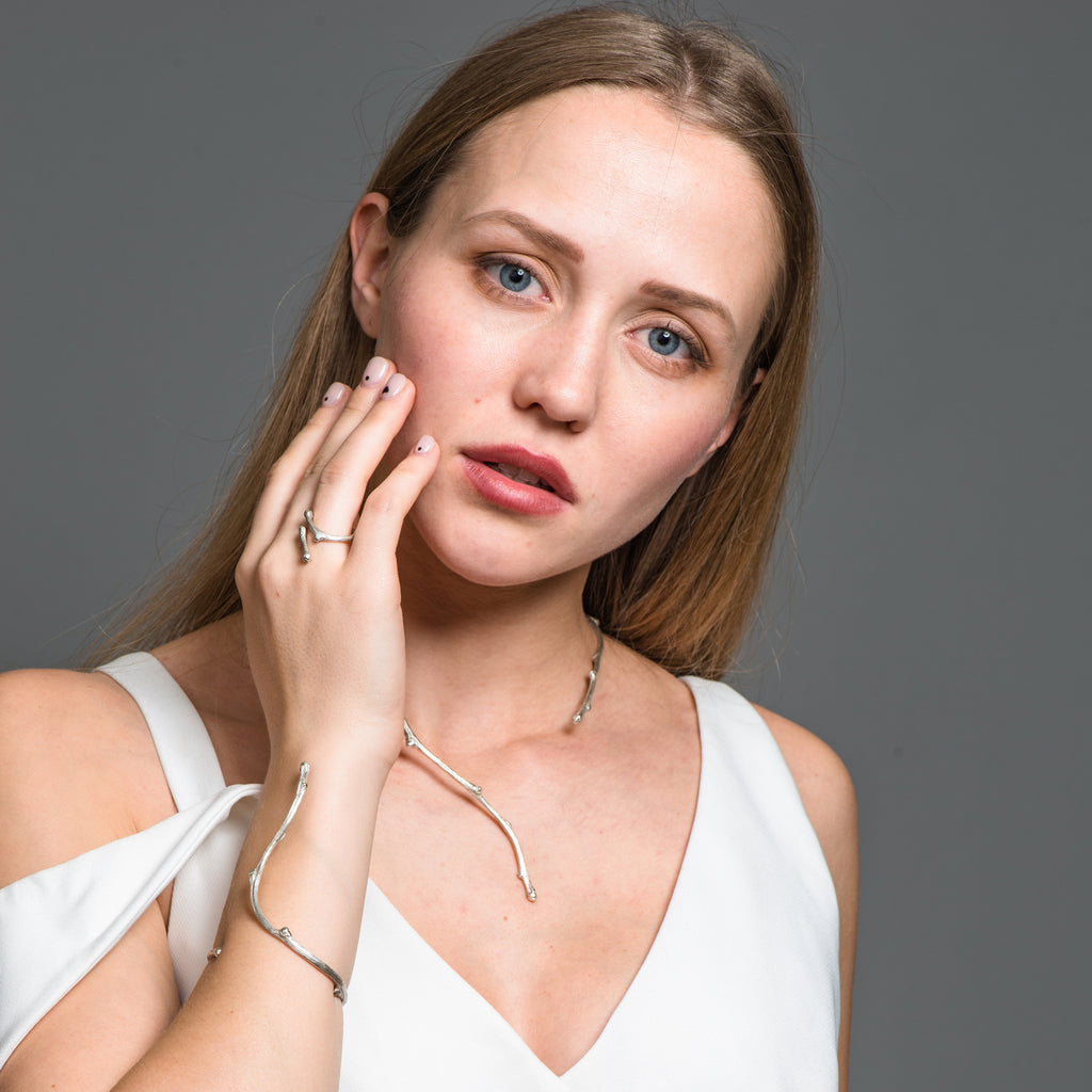 Model wearing Mara Soriano - Haru Designer Ring on IndieFaves