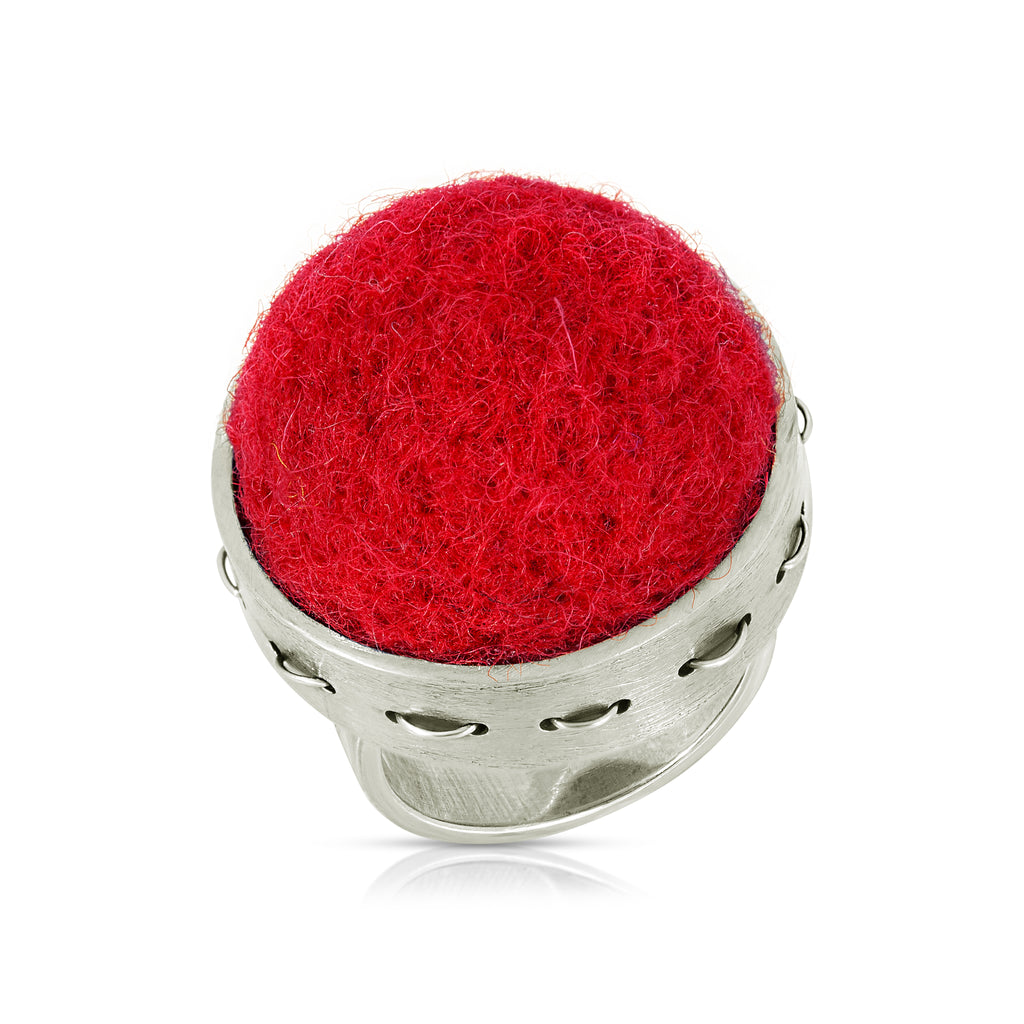 Red Sterling Silver Designer Ring on IndieFaves