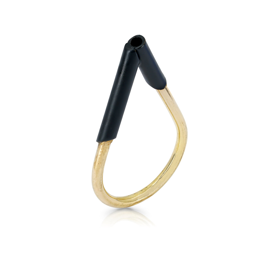Black and Gold Cone Gold-Plated Designer Ring on IndieFaves