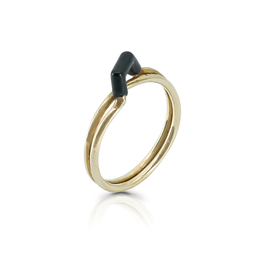 Black and Gold Duo Gold-Plated Designer Ring on IndieFaves