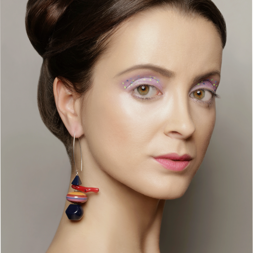 Model wearing Mara Colecchia - Merry Go Round Designer Earrings on IndieFaves