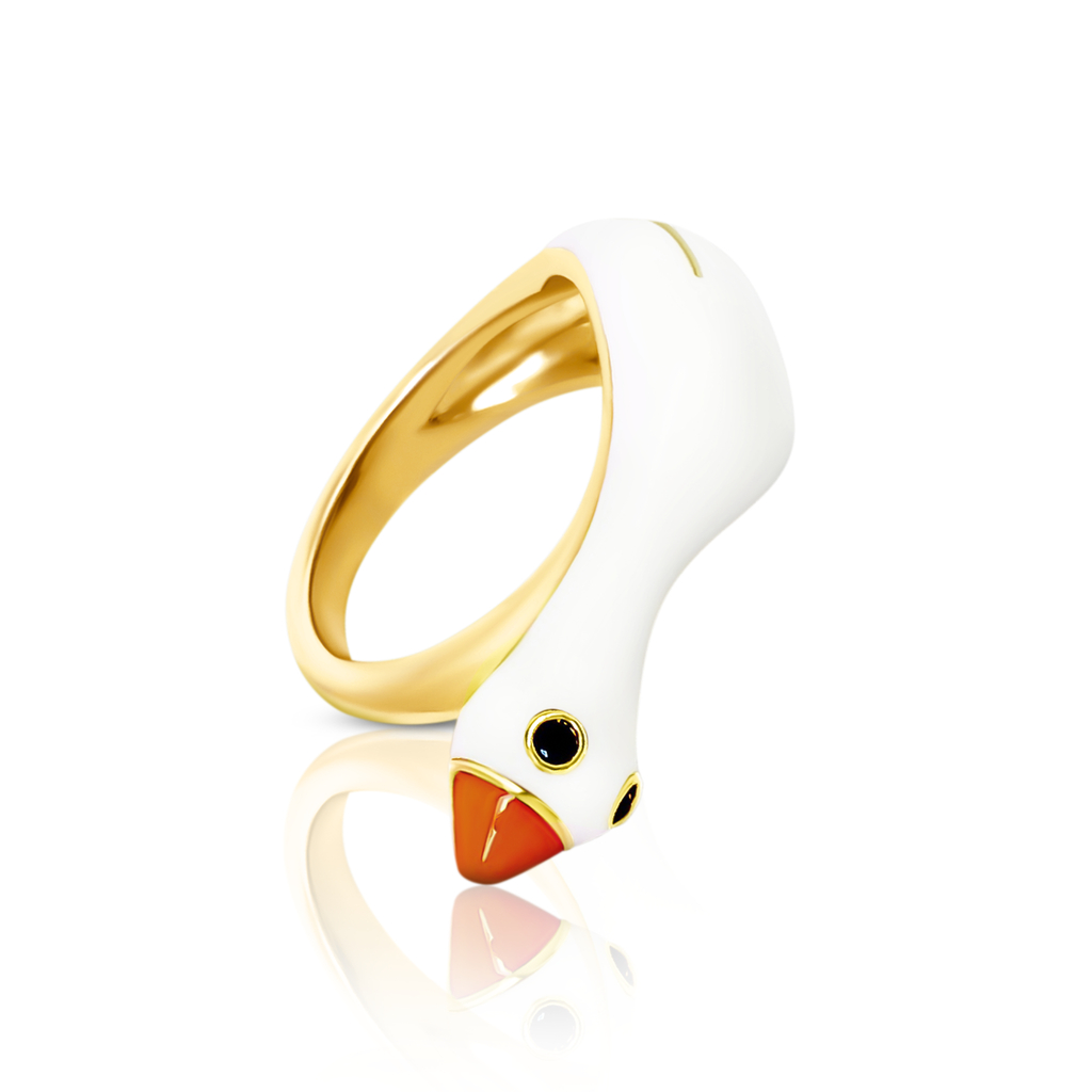 chiara bello 18k gold-plated enamel LULU GOOSE Designer ring on IndieFaves